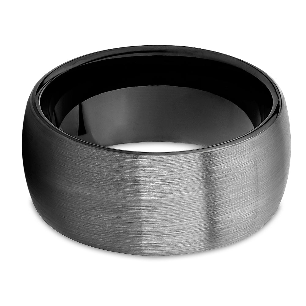 10mm Wedding Ring Gunmetal Wedding Ring Anniversary Engagement Ring