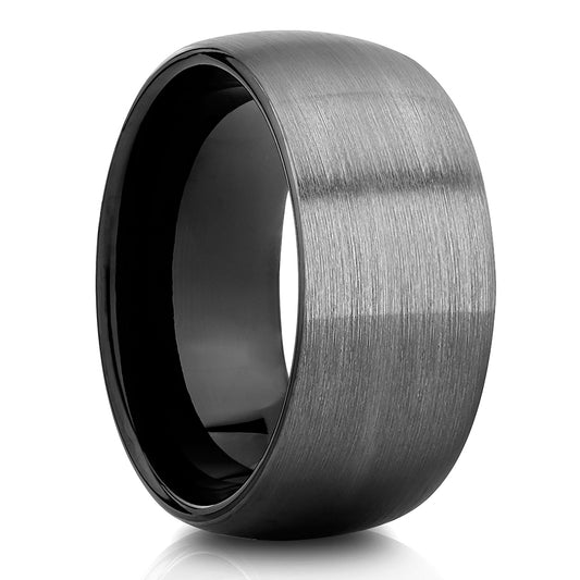 10mm Wedding Ring Gunmetal Wedding Ring Anniversary Engagement Ring