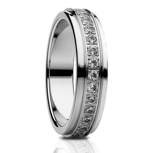 5mm Titanium Wedding Ring Woman's Ring CZ Wedding Ring Engagement Ring