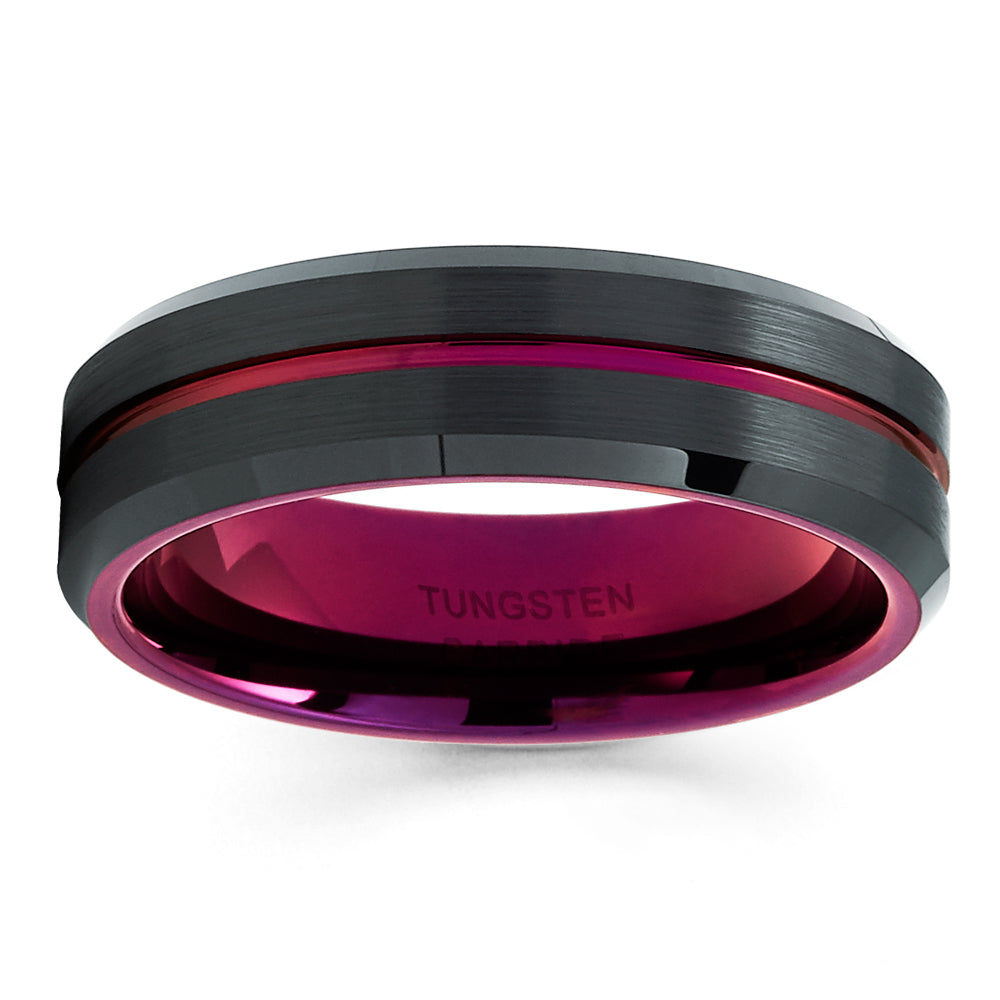 6mm Purple Wedding Ring 6mm Tungsten Ring Engagement Ring,Anniversary