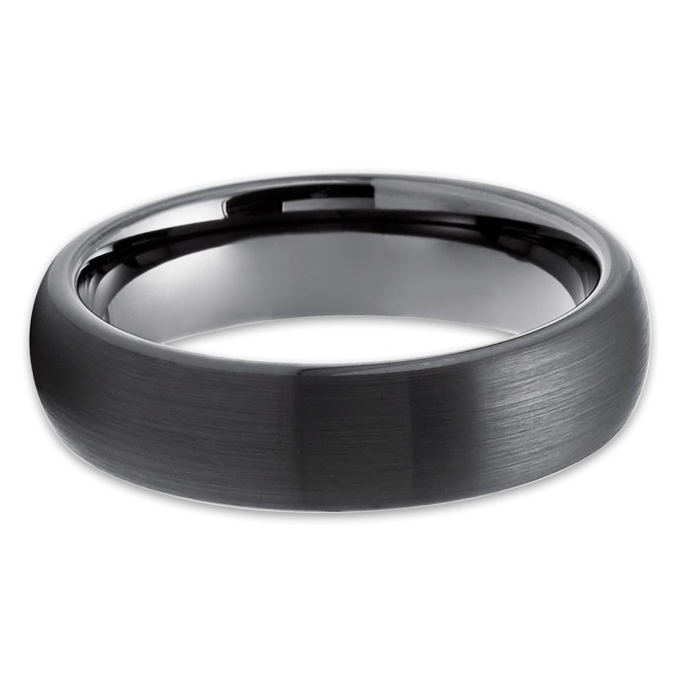 6mm Black Tungsten Wedding Ring Gunmetal Wedding Ring Tungsten Carbide Ring