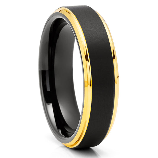 Black Tungsten Ring 6mm Wedding Ring Engagement Ring Anniversary Ring