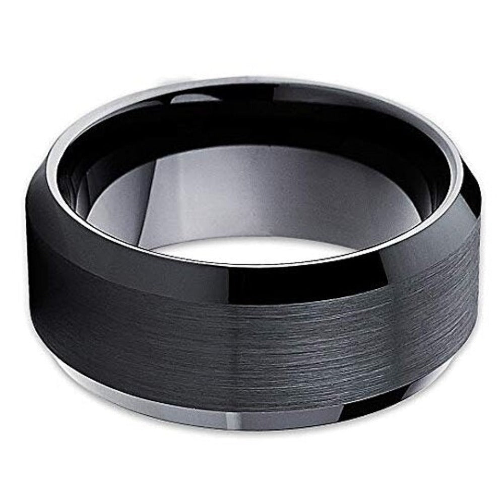 10mm Black Tungsten Wedding Ring Man & Woman Tungsten Carbide Ring