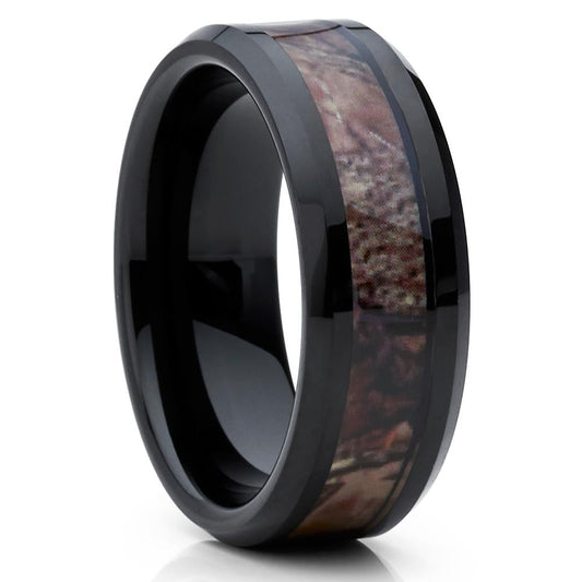 10mm Camouflage Wedding Ring Engagement Ring Camo Tungsten Ring