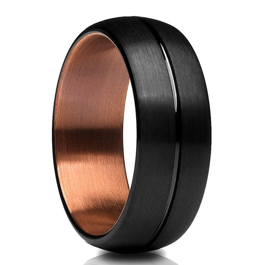 8mm Espresso Wedding Ring Black Wedding Ring Dome Ring