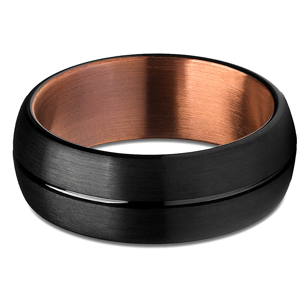 8mm Espresso Wedding Ring Black Wedding Ring Dome Ring