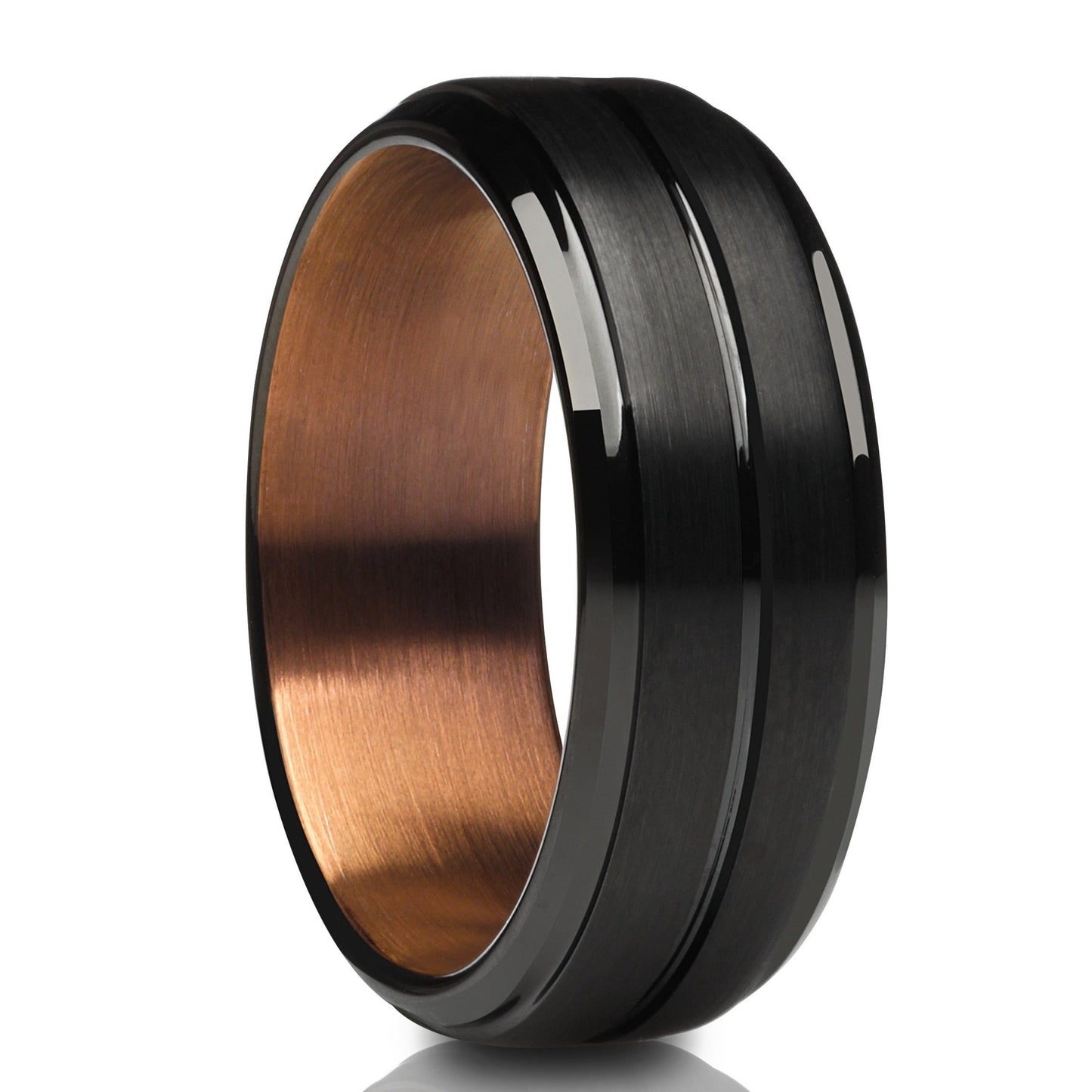 Black Wedding Ring Espresso Wedding Ring Black Tungsten Ring 8mm Wedding Ring