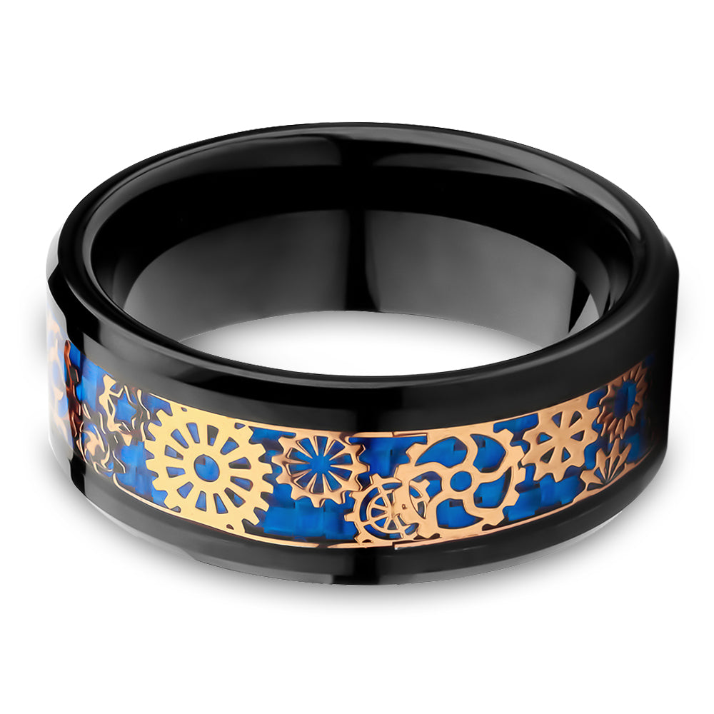 Gear Wedding Ring,8mm Wedding Ring,Tungsten Wedding Ring,Engagement Ring,Tungsten Carbide Ring,Comfort Fit Ring