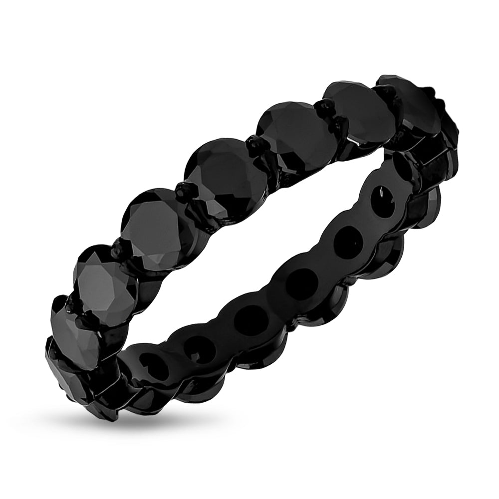 Eternity Wedding Ring,Titanium Wedding Ring,4mm Wedding Ring,Black Titanium Ring,Engagement Ring