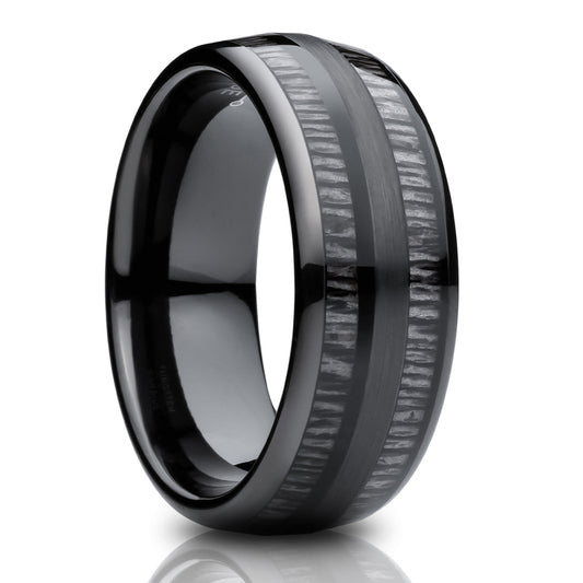 Charcoal Wedding Ring Tungsten Wedding Ring 8mm Wedding Ring