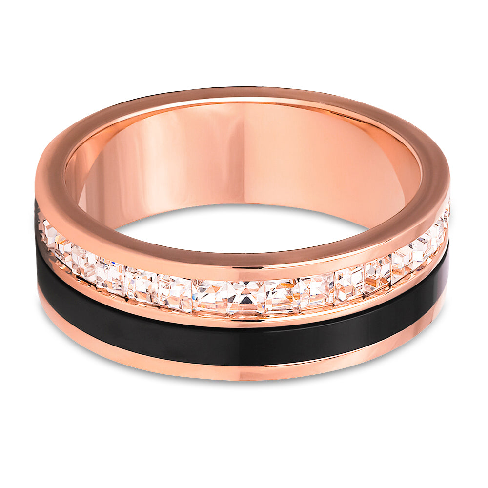 Titanium Wedding Ring Eternity Ring CZ Wedding Ring Anniversary Ring