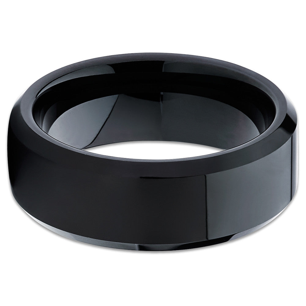 Black Tungsten Ring 8mm Wedding Ring Anniversary Ring Engagement Ring