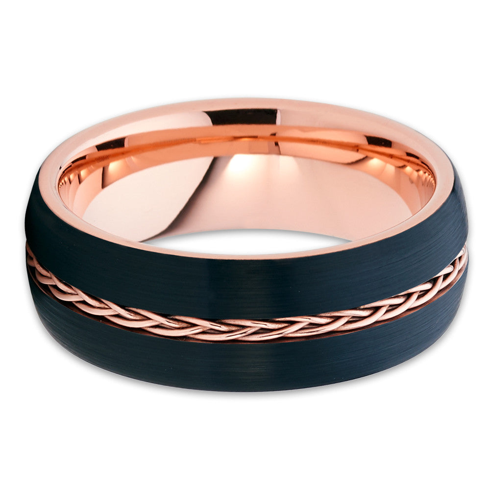 Rose Gold Tungsten Ring 8mm Wedding Ring Rose Gold Wedding Band