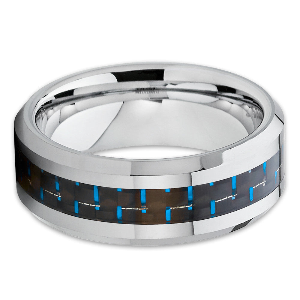 Carbon Fiber Wedding Ring Tungsten Wedding Ring 8mm Wedding Ring