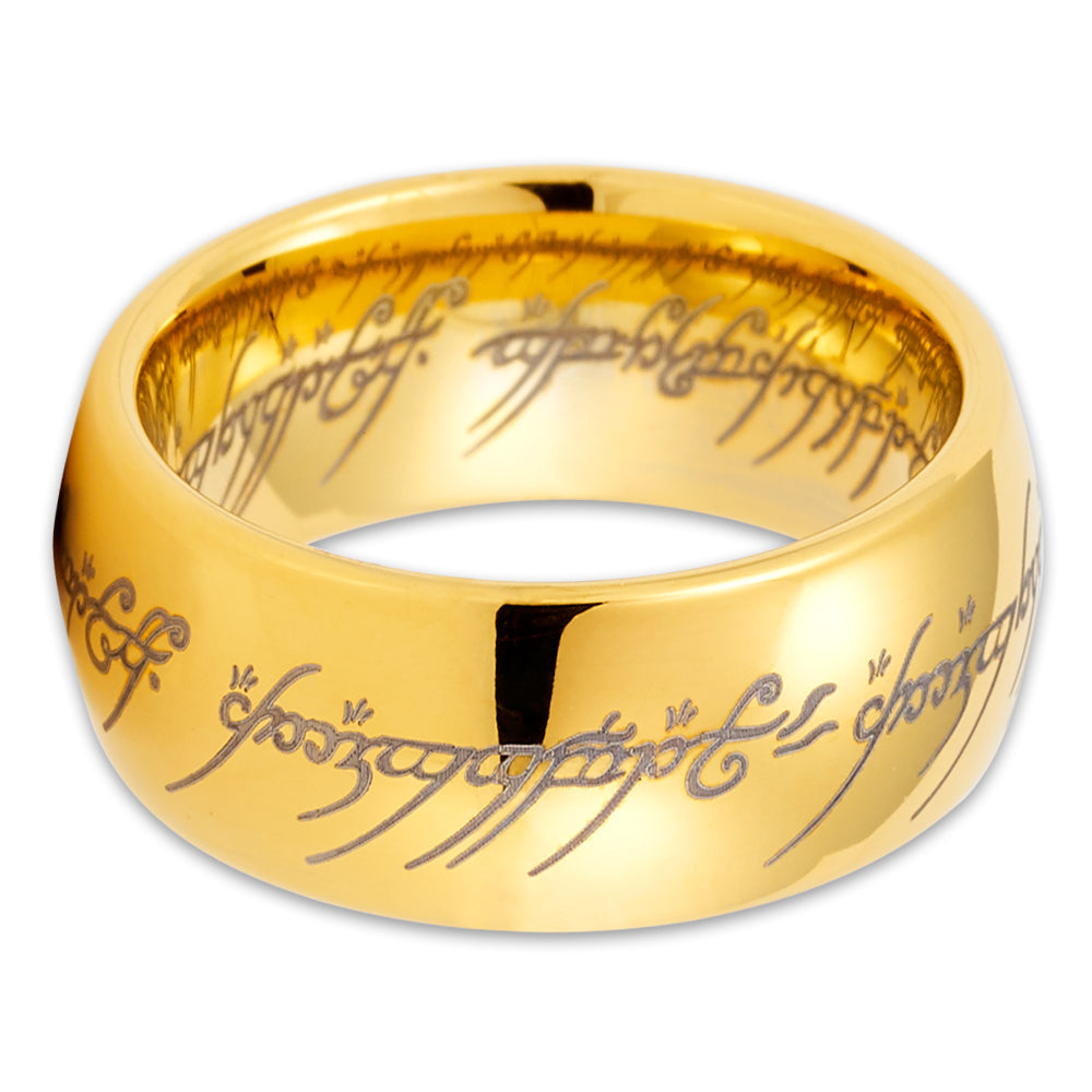 10mm Tungsten Wedding Ring Lord Of The Rings Yellow Gold Wedding Ring