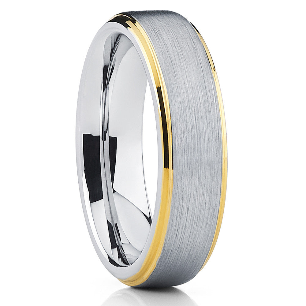 6mm Tungsten Wedding Ring Silver Wedding Ring Tungsten Carbide Ring Brush