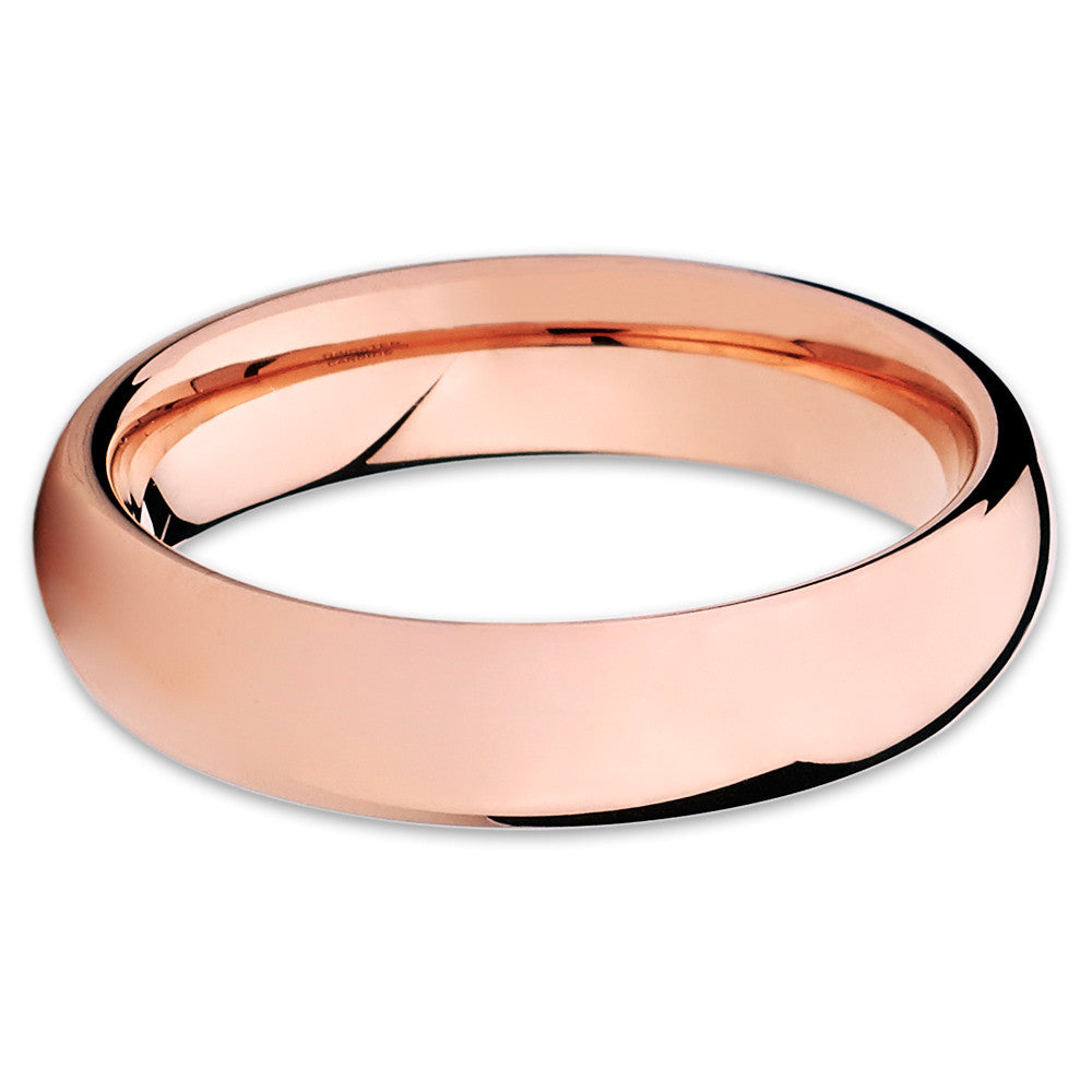 5mm Rose Gold Wedding Ring Tungsten Wedding Ring Tungsten Carbide Ring Engagement