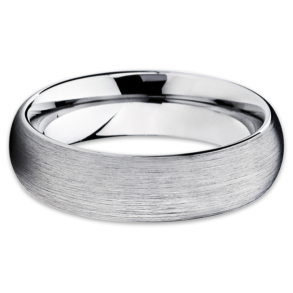 Silver Wedding Ring 6mm Tungsten Ring,Anniversary Ring Engagement Ring