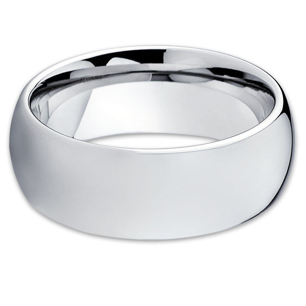 8mm Silver Tungsten Ring Engagement Ring Tungsten Carbide Ring Anniversary