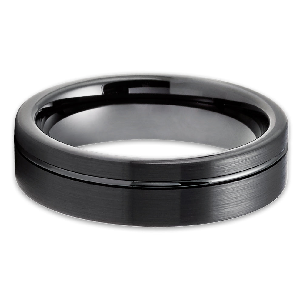 Black Tungsten Ring 6mm Wedding Ring Tungsten Wedding Ring Black Ring