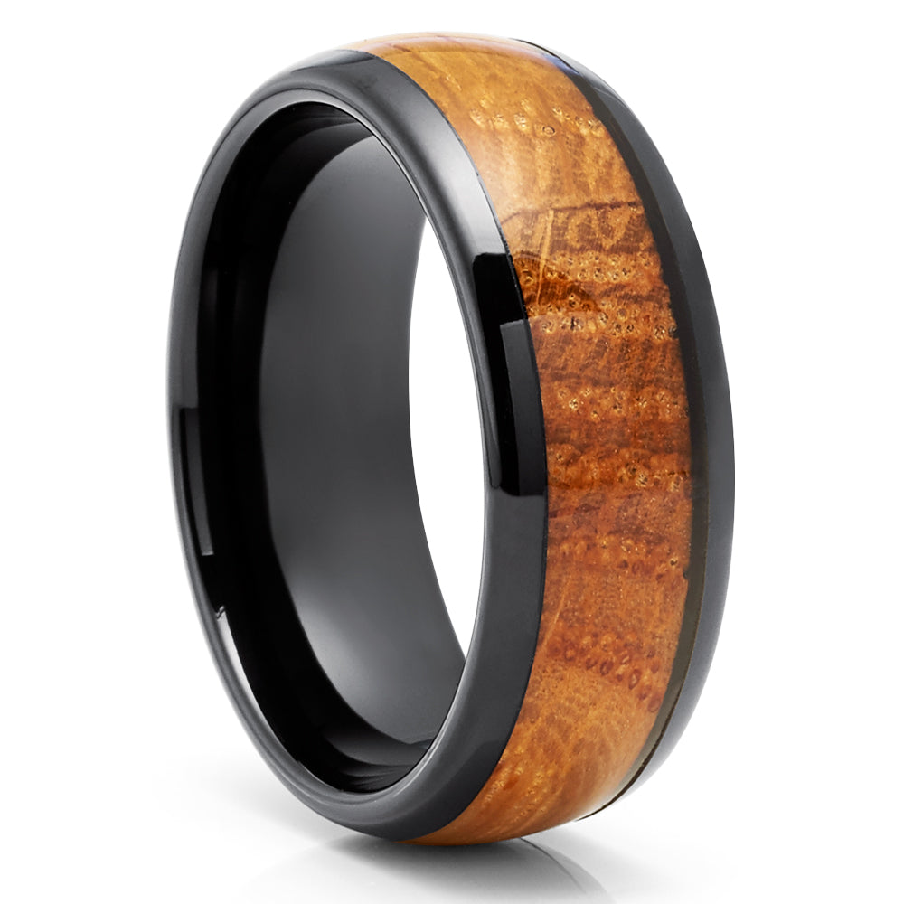 Whiskey Barrel Wedding Rings 8mm Wedding Ring Black Tugsten Ring