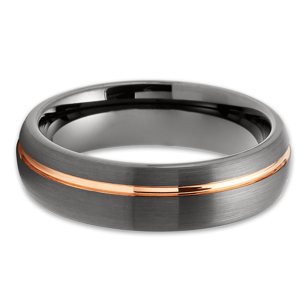 Gunmetal Wedding Ring,Rose Gold,Tungsten Wedding Ring,Engagement Ring,Anniversary Ring,6mm