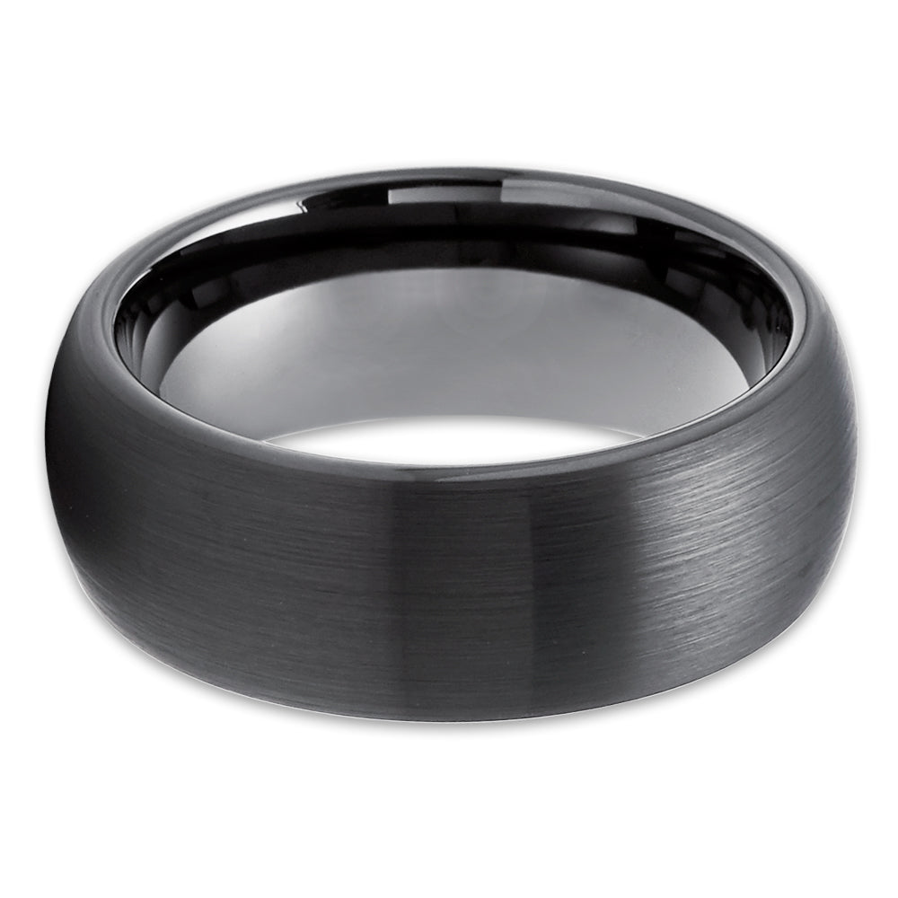 Black Tungsten Wedding Ring 8mm Wedding Ring Gunmetal Wedding Ring Brush