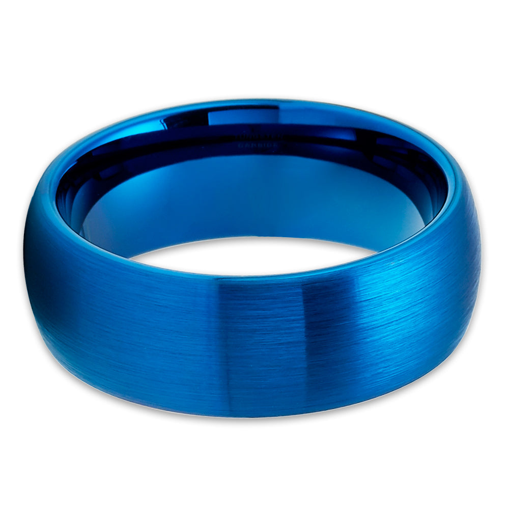 Blue Wedding Ring 8mm Wedding Ring Tungsten Carbide Ring Unique