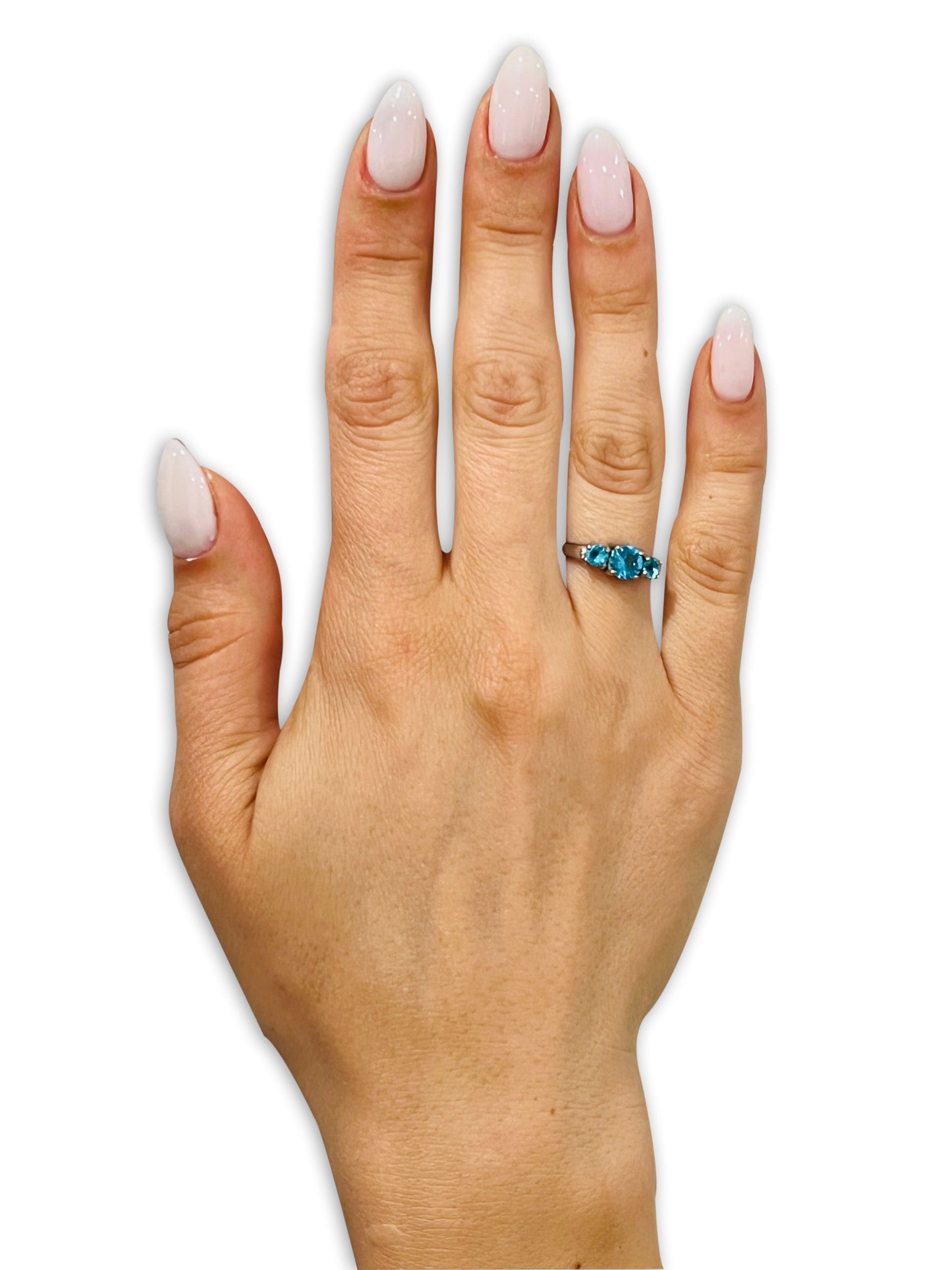 Aquamarine Wedding Ring Solitaire Wedding Ring Silver Titanium Ring Engagement Ring