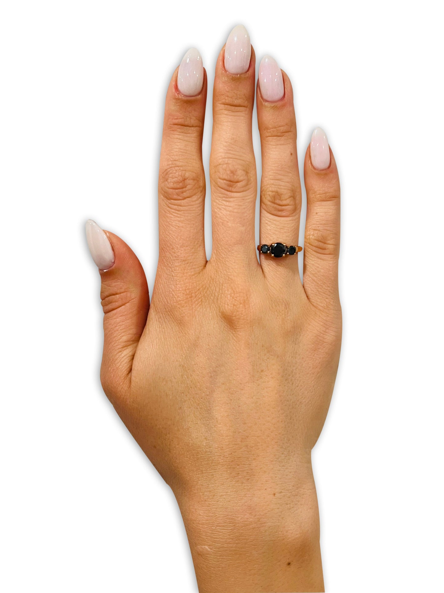 Solitaire Wedding Ring Black CZ Wedding Ring Yellow Gold Ring Anniversary Ring