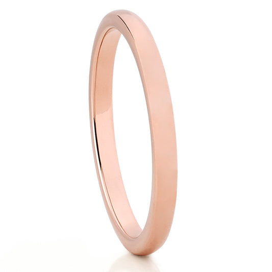 2mm Rose Gold Tungsten Ring Wedding Band Unique Tungsten Ring