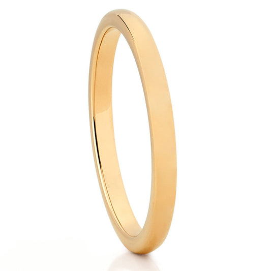 2mm Yellow Gold Ring Tungsten Wedding Ring Anniversary Ring Band