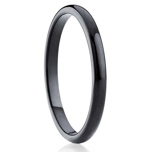 2mm Black Tungsten Wedding Ring Ladies Wedding Ring Stack Ring