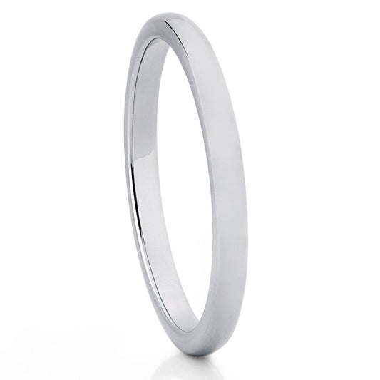2mm Tungsten Wedding Ring Silver Tungsten Ring Stackable Ring