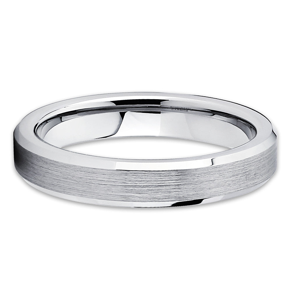 4mm Wedding Ring Tungsten Wedding Ring Silver Tungsten Ring Engagement Ring