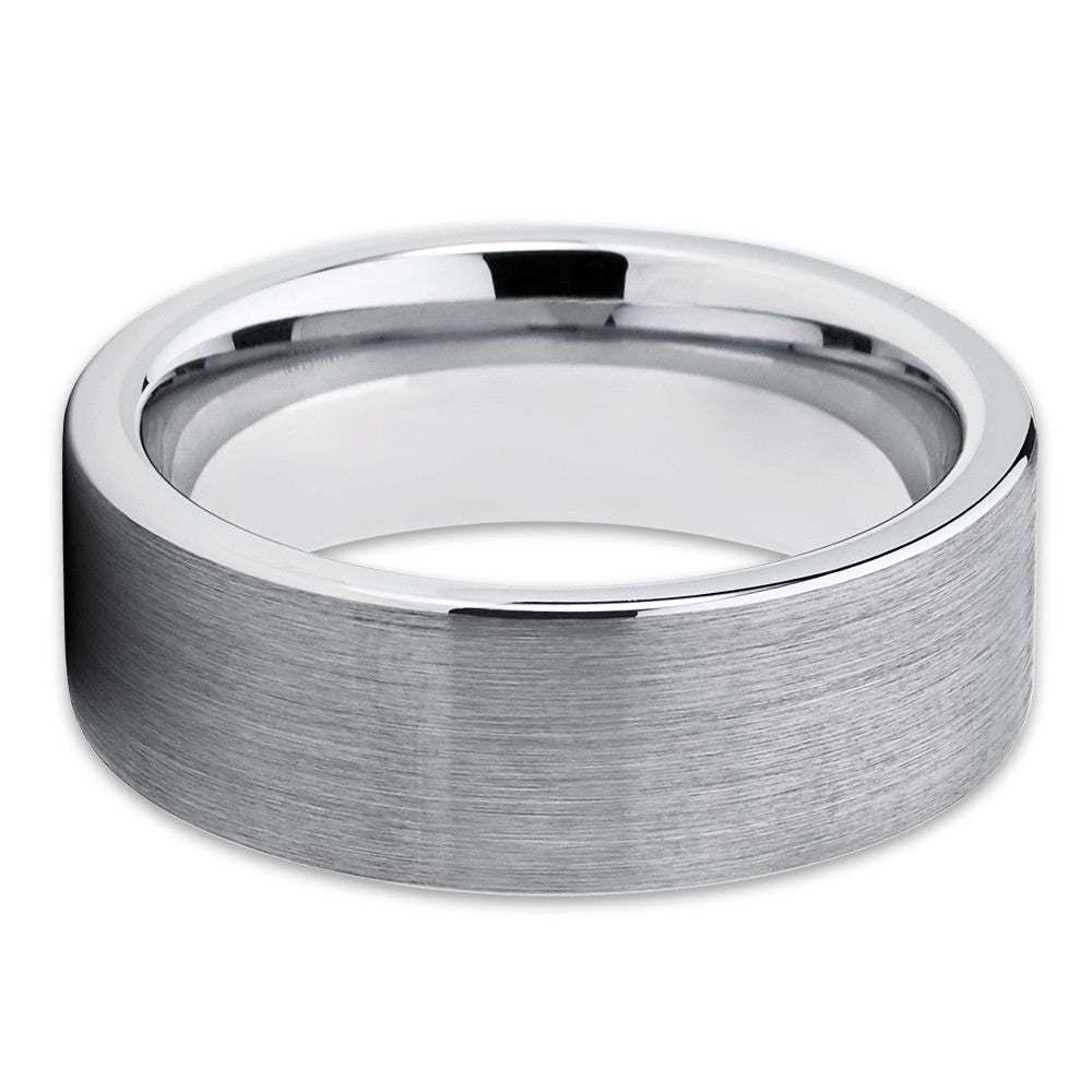 8mm Wedding Ring Silver Tungsten Ring Engagement Ring Tungsten Carbide Ring