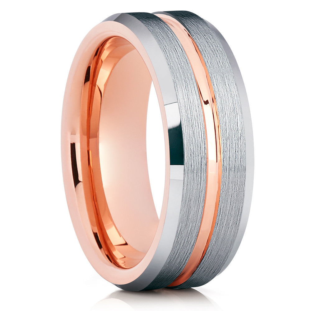 Rose Gold Wedding Ring Tungsten Wedding Ring Engagement Ring