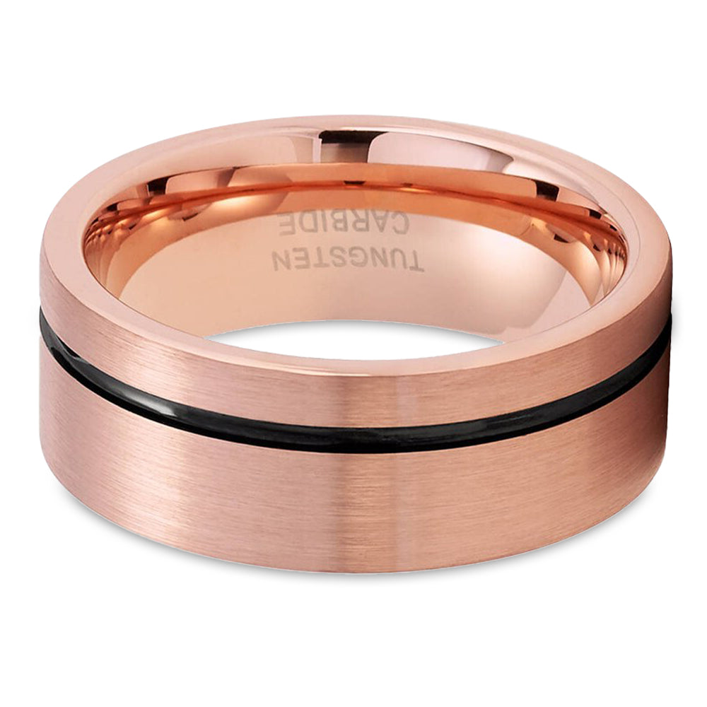 Rose Gold Wedding Ring 8mm Wedding Ring Tungsten Carbide Ring Anniversary