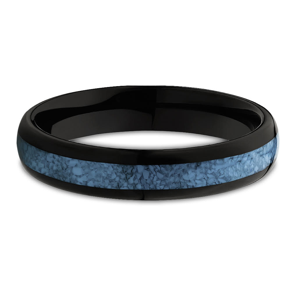 Turquoise Wedding Ring 4mm Wedding Ring Tungsten Wedding Ring Black