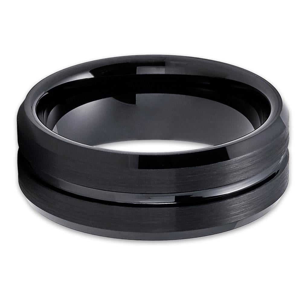 8mm Black Tungsten Ring Tungsten Carbide Ring Engagement Ring Anniversary
