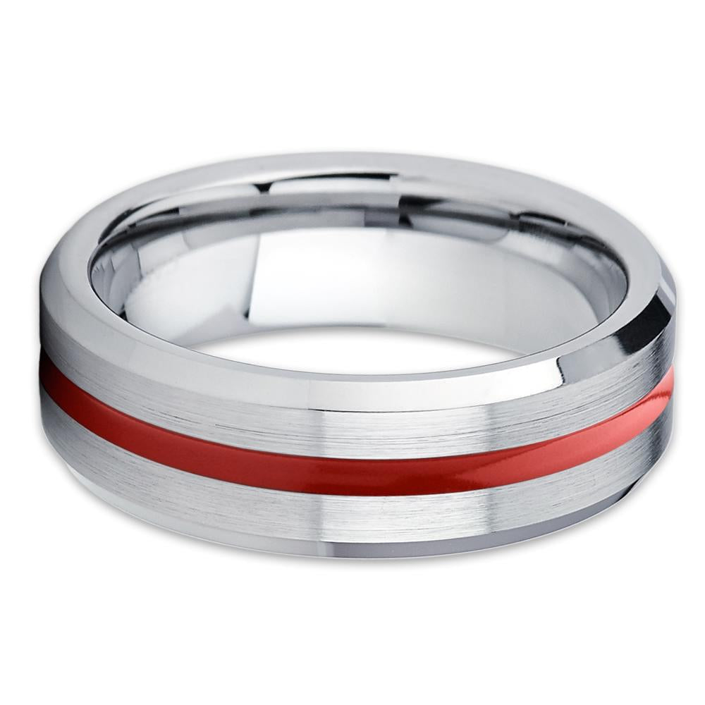 8mm Silver Tungsten Ring Tungsten Wedding Band Engagement Ring Brush