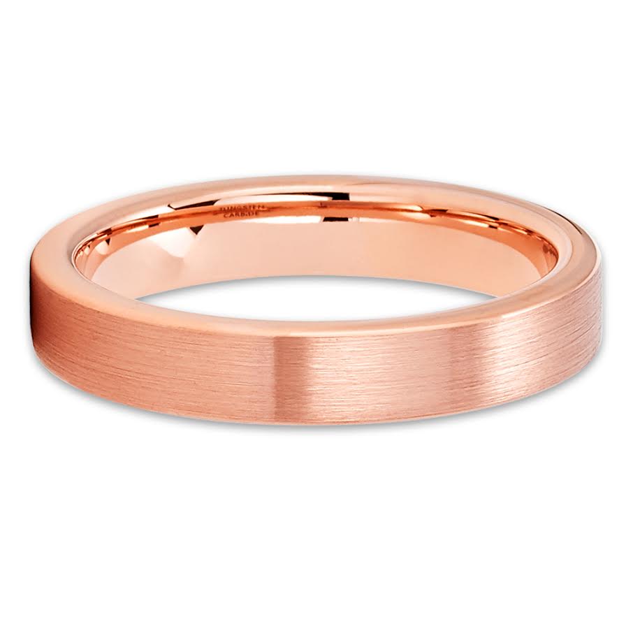 Rose Gold Tungsten Wedding Band 4mm Wedding Ring Tungsten Ring