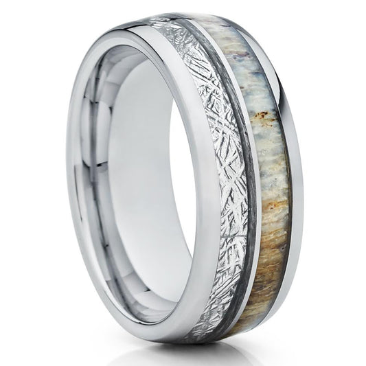 Antler Wedding Ring Tungsten Wedding Ring 8mm Wedding Ring Engagement