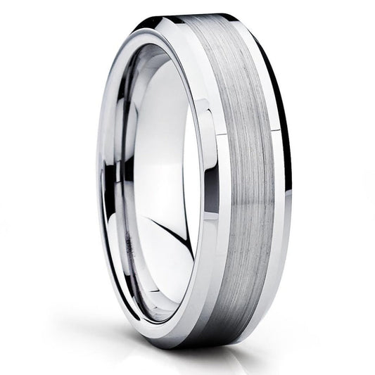Silver Tungsten Wedding Band - 6mm - Tungsten Wedding Band - Tungsten - Clean Casting Jewelry