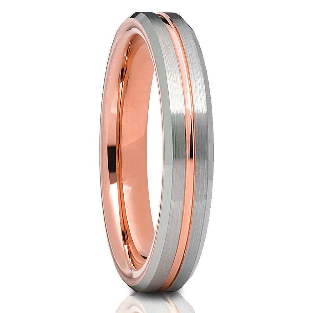 4mm Rose Gold Tungsten Ring Tungsten Wedding Ring 4mm Wedding Ring