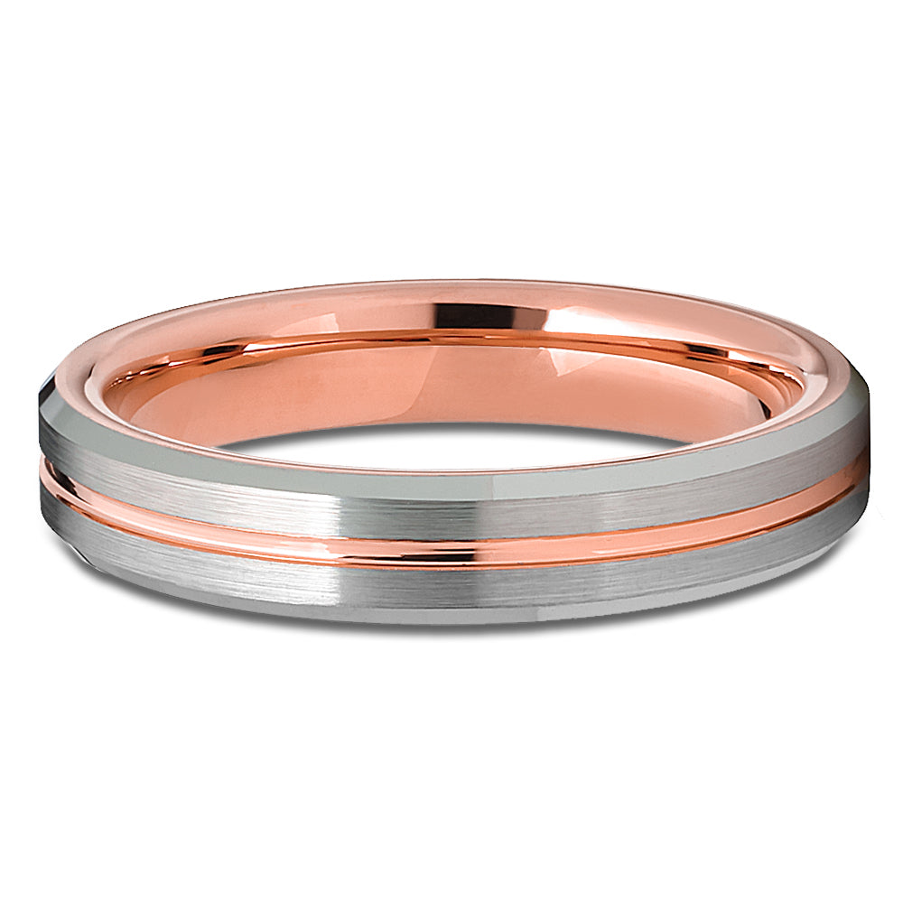 4mm Rose Gold Tungsten Ring Tungsten Wedding Ring 4mm Wedding Ring