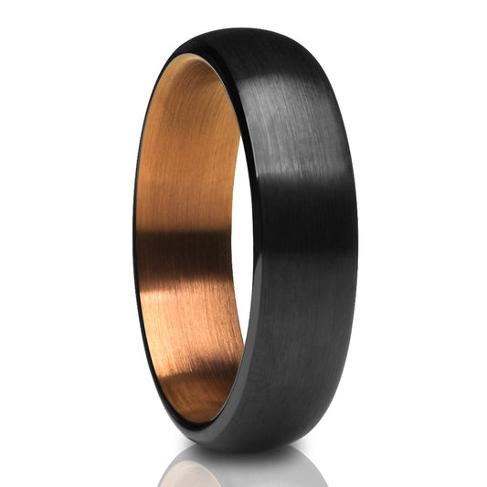 6mm Black Tungsten Wedding Ring Espresso Wedding Ring Anniversary Ring