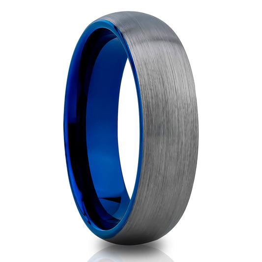 6mm Blue Tungsten Wedding Ring 8mm Wedding Ring,Tungsten Carbide Ring Unisex