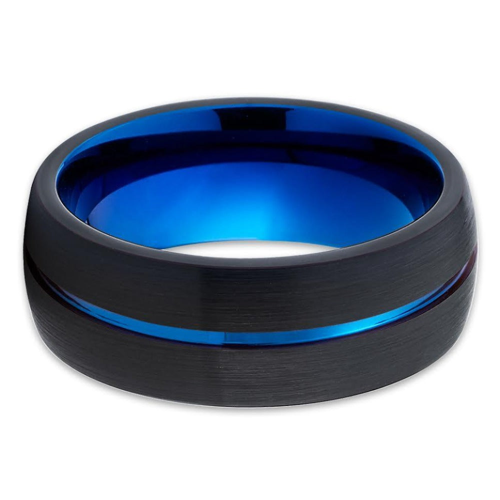 6mm Black Tungsten Ring Blue Tungsten Ring Engagement Ring Black Tungsten