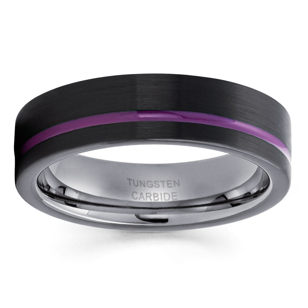 6mm Purple Wedding Ring 6mm Tungsten Ring Engagement Ring Anniversary Ring